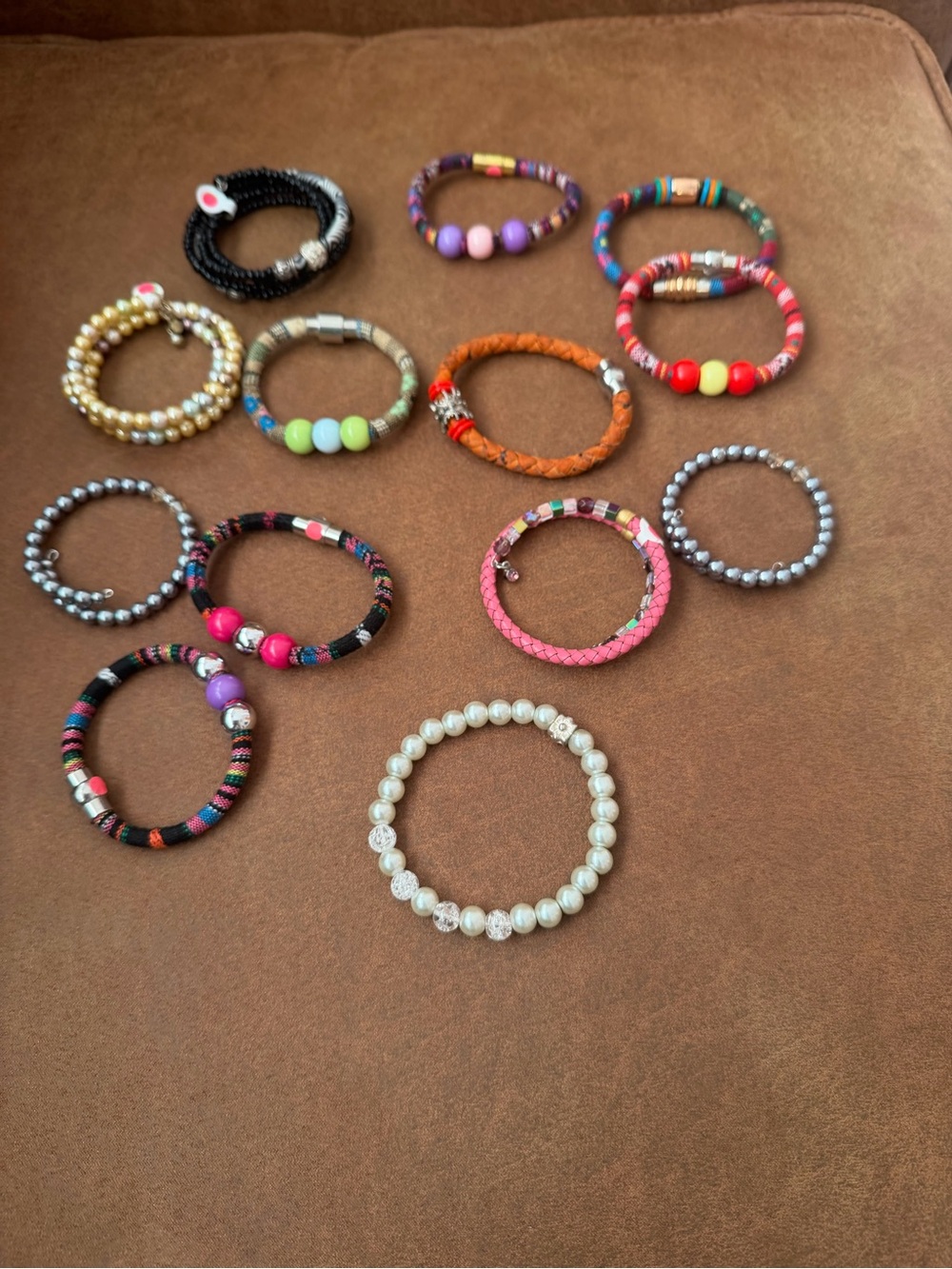 Assorted Multicolor Women's Beaded & Wrap Bracelets - Set of 12